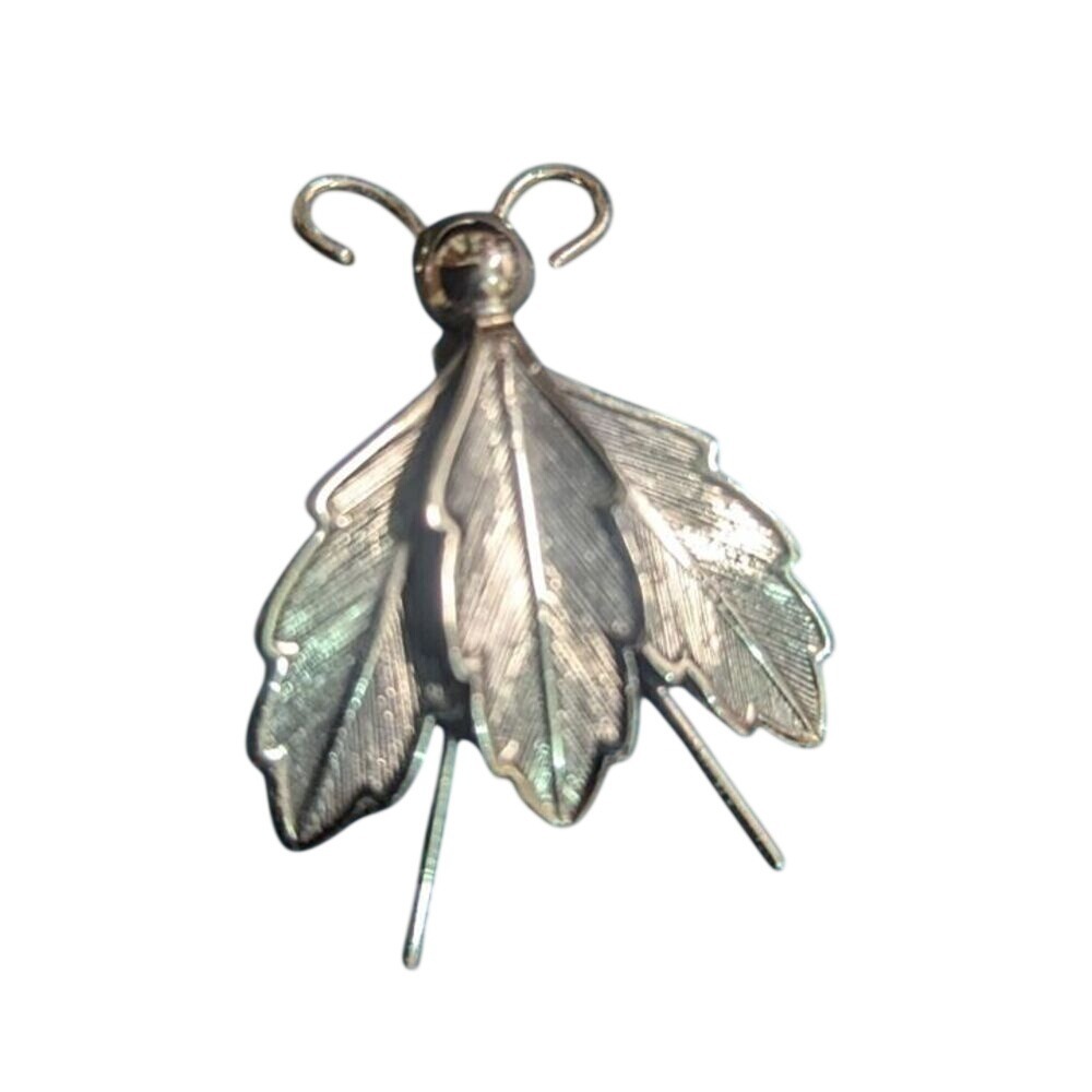Bell‎ Trading Post Nickel Silver Vintage Insect Fly Leaf Wing Brooch Pin jewelry